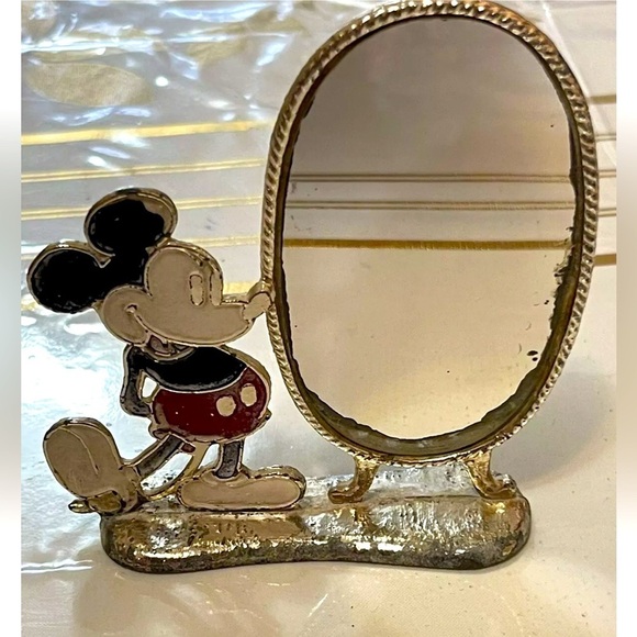 Disney Other - Vintage Walt Disney Minnie Mouse Looking Glass Earring Holder,Stand 1970s 4in GS